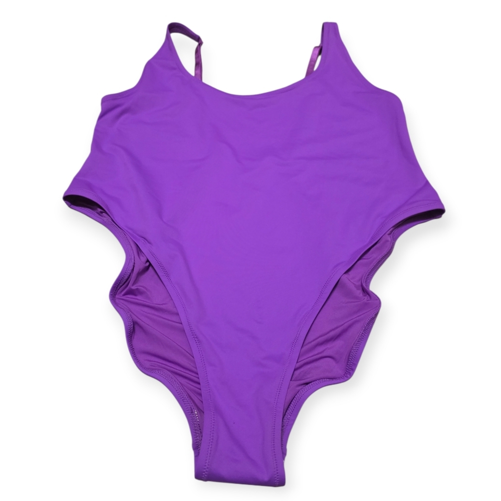 NWT SKIMS Violet Recycled Swim Scoop Neck Onepiece Swimsuit